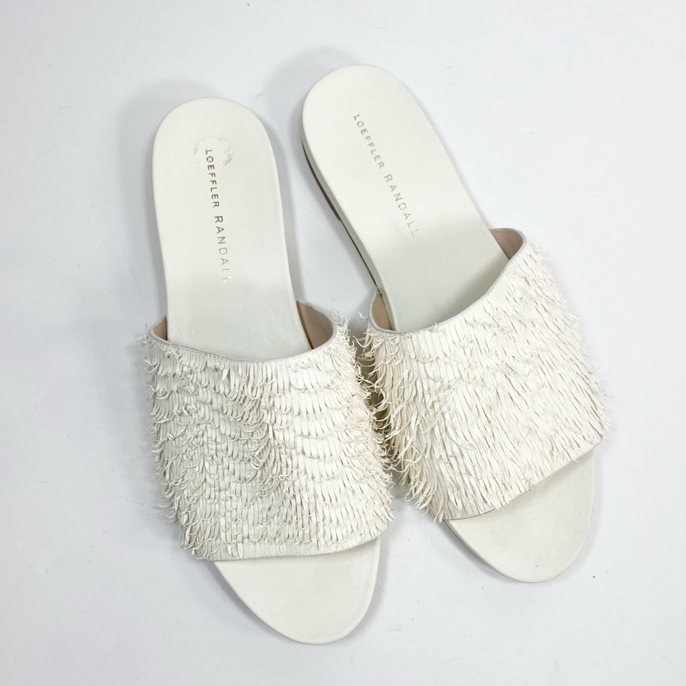 Loeffler Randall Ava Ivory Fringe Slide Sandals size 9.5 - Picture 2 of 14